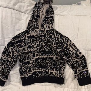 Champion Black and Beige Graphic Boys hoodie